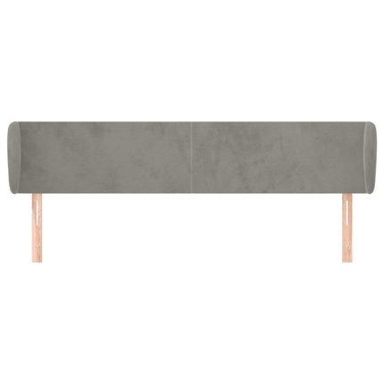 sengegavl med kanter 203x23x78/88cm fløjl lysegrå