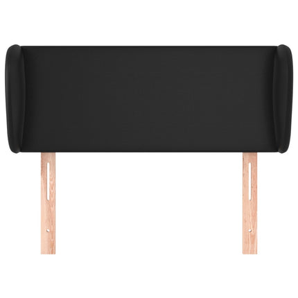 sengegavl med kanter 83x23x78/88 cm kunstlæder sort
