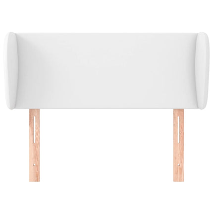 sengegavl med kanter 83x23x78/88 cm kunstlæder hvid