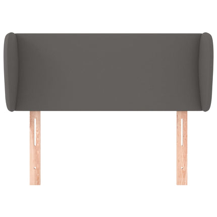 sengegavl med kanter 83x23x78/88 cm kunstlæder grå