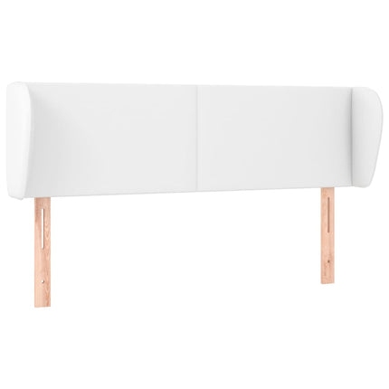 sengegavl med kanter 147x23x78/88 cm kunstlæder hvid