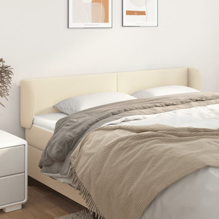 sengegavl med kanter 163x23x78/88 cm kunstlæder cremefarvet