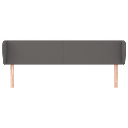 sengegavl med kanter 183x23x78/88 cm kunstlæder grå