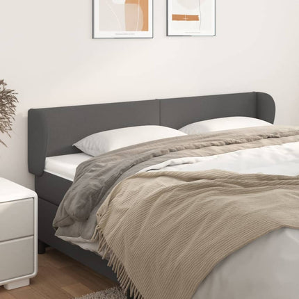 sengegavl med kanter 183x23x78/88 cm kunstlæder grå