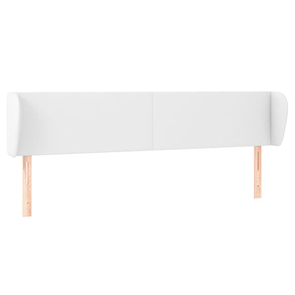 sengegavl med kanter 203x23x78/88 cm kunstlæder hvid