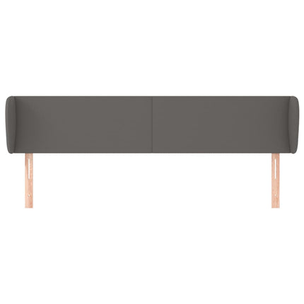 sengegavl med kanter 203x23x78/88 cm kunstlæder grå