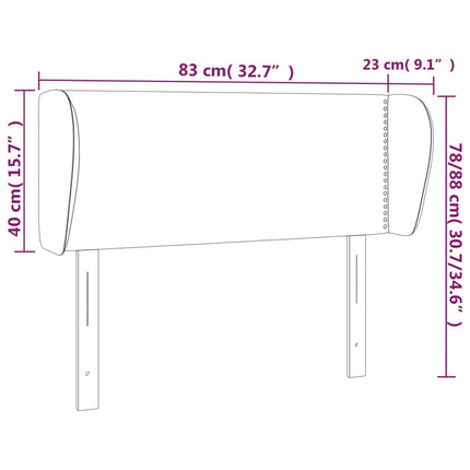 sengegavl med kanter 83x23x78/88 cm stof lysegrå