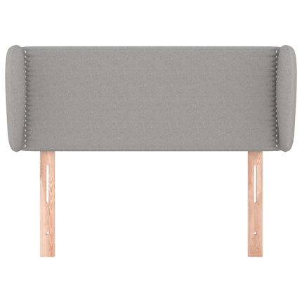 sengegavl med kanter 93x16x78/128 cm stof lysegrå