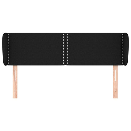 sengegavl med kanter 147x23x78/88 cm stof sort