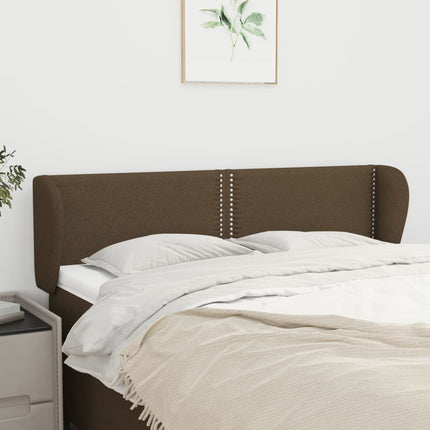 sengegavl med kanter 147x23x78/88 cm stof mørkebrun