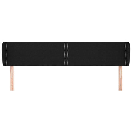 sengegavl med kanter 163x23x78/88 cm stof sort