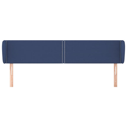 sengegavl med kanter 203x23x78/88 cm stof blå