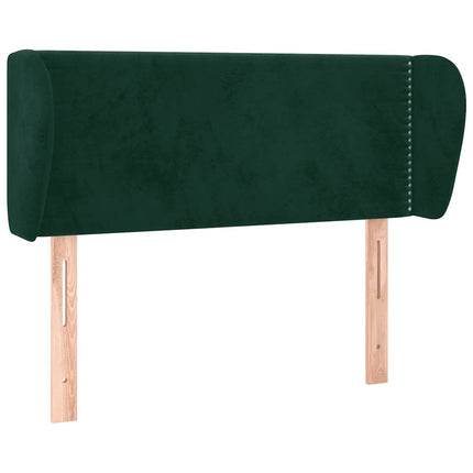 sengegavl med kanter 83x23x78/88 cm fløjl mørkegrøn
