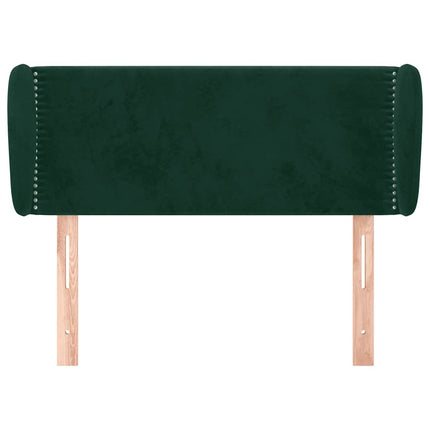sengegavl med kanter 83x23x78/88 cm fløjl mørkegrøn