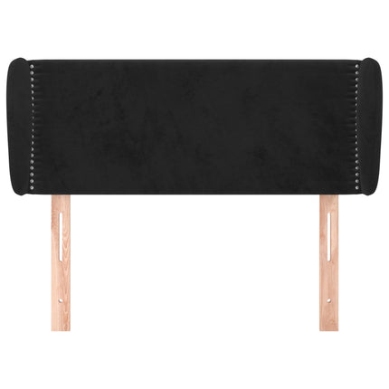 sengegavl med kanter 103x23x78/88 cm fløjl sort