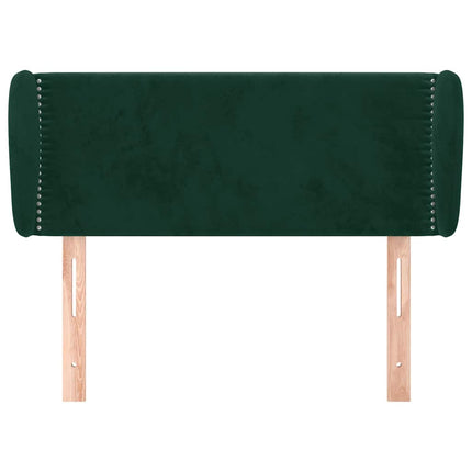 sengegavl med kanter 103x23x78/88 cm fløjl mørkegrøn