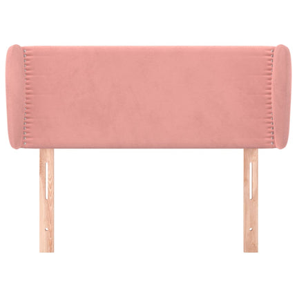 sengegavl med kanter 103x23x78/88 cm fløjl lyserød