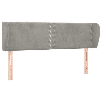 sengegavl med kanter 147x23x78/88cm fløjl lysegrå