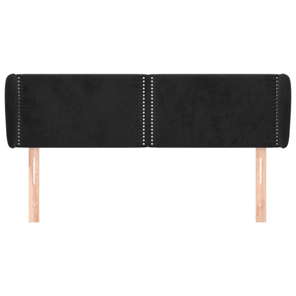 sengegavl med kanter 147x23x78/88 cm fløjl sort