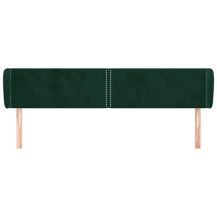 sengegavl med kanter 183x23x78/88 cm fløjl mørkegrøn