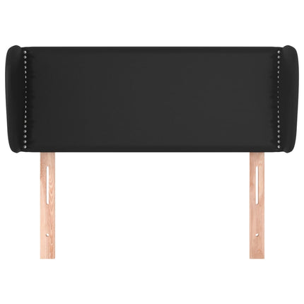 sengegavl med kanter 83x23x78/88 cm kunstlæder sort