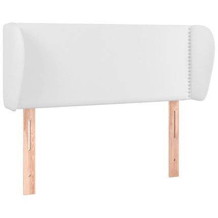sengegavl med kanter 103x23x78/88 cm kunstlæder hvid