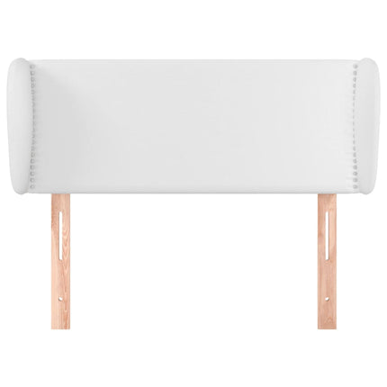 sengegavl med kanter 103x23x78/88 cm kunstlæder hvid