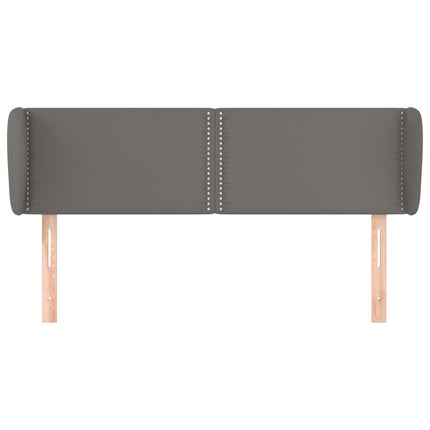 sengegavl med kanter 147x23x78/88 cm kunstlæder grå
