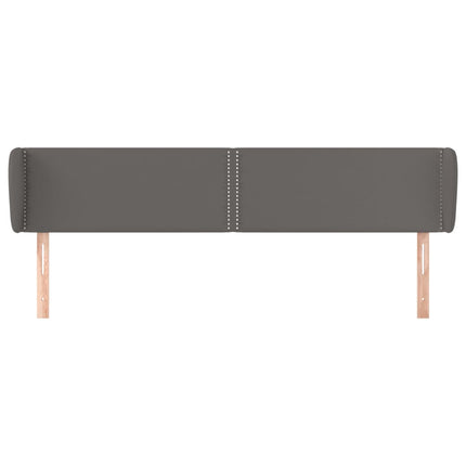sengegavl med kanter 203x23x78/88 cm kunstlæder grå