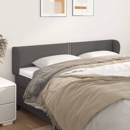 sengegavl med kanter 203x23x78/88 cm kunstlæder grå