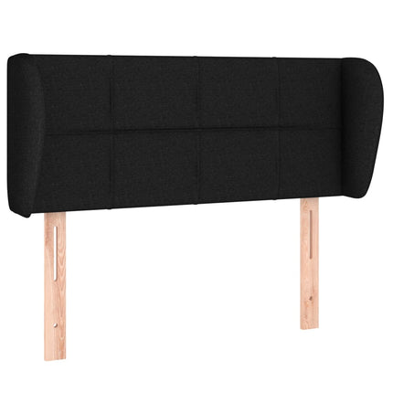 sengegavl med kanter 83x23x78/88 cm stof sort