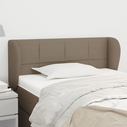 sengegavl med kanter 83x23x78/88 cm stof gråbrun