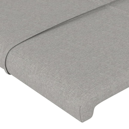 sengegavl med kanter 147x23x78/88cm stof lysegrå