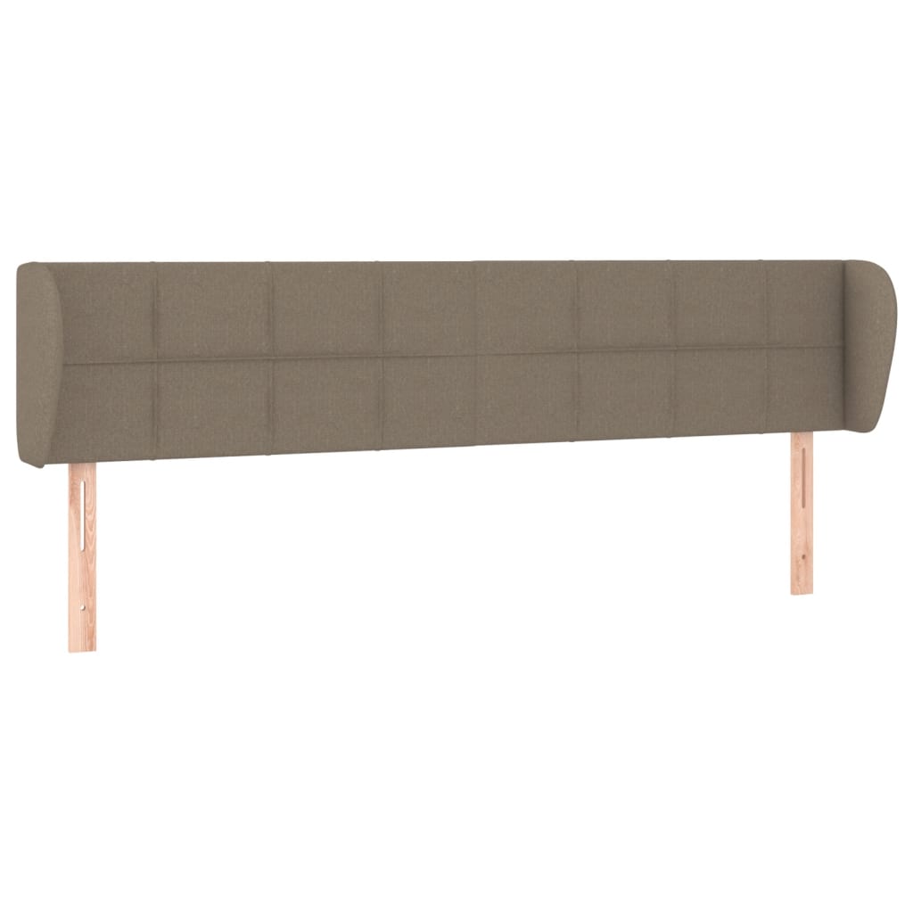 sengegavl med kanter 163x23x78/88 cm stof gråbrun