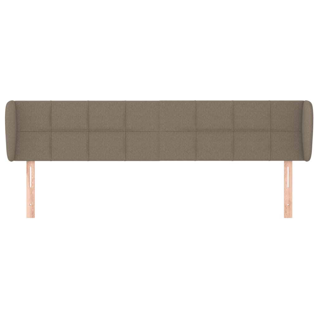 sengegavl med kanter 163x23x78/88 cm stof gråbrun