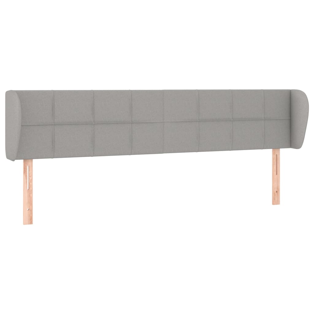 sengegavl med kanter 183x23x78/88cm stof lysegrå