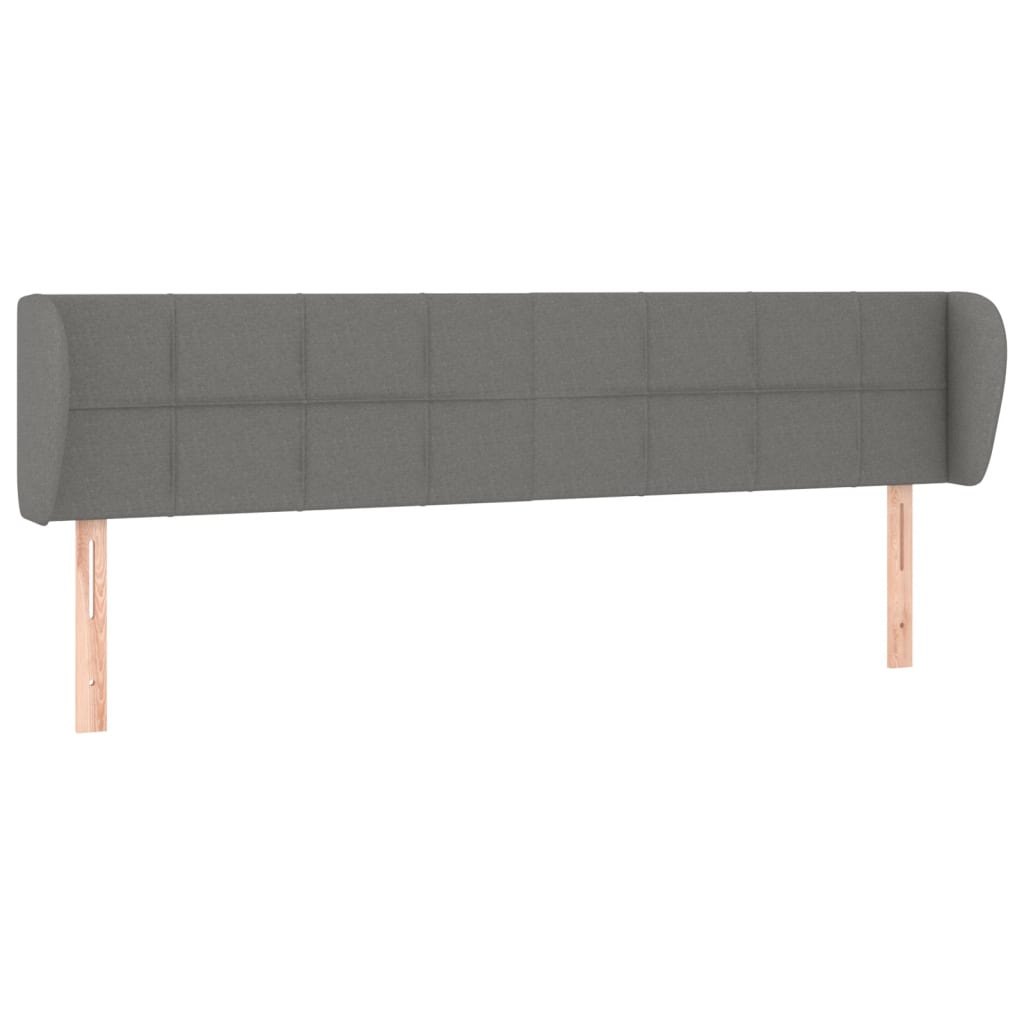 sengegavl med kanter 183x23x78/88 cm stof mørkegrå