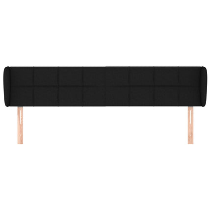 sengegavl med kanter 183x23x78/88 cm stof sort