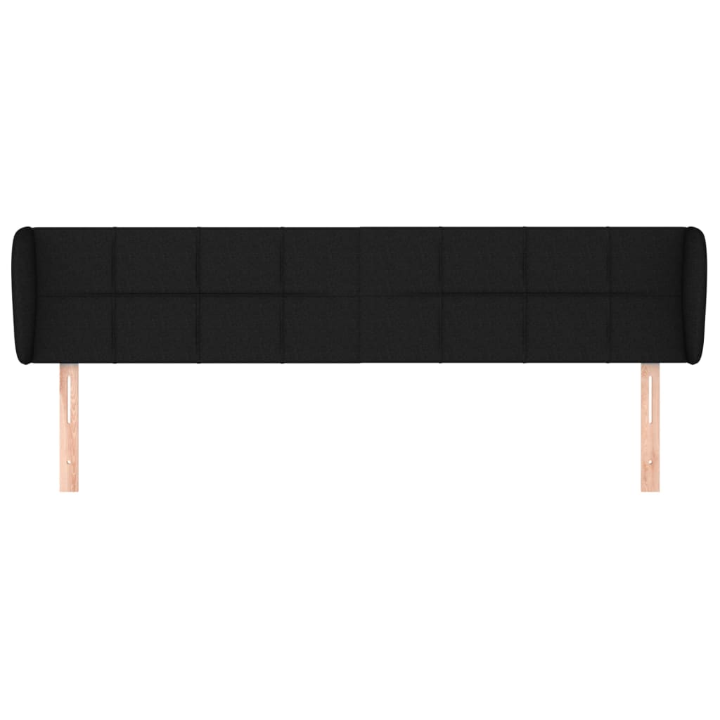 sengegavl med kanter 183x23x78/88 cm stof sort