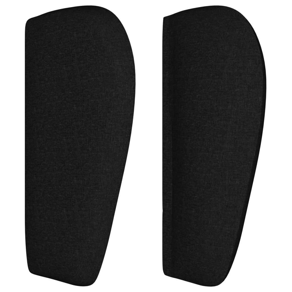 sengegavl med kanter 183x23x78/88 cm stof sort