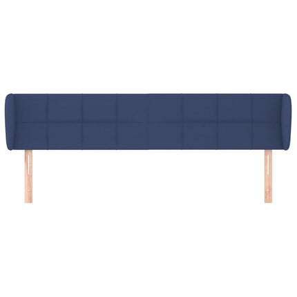 sengegavl med kanter 183x23x78/88 cm stof blå