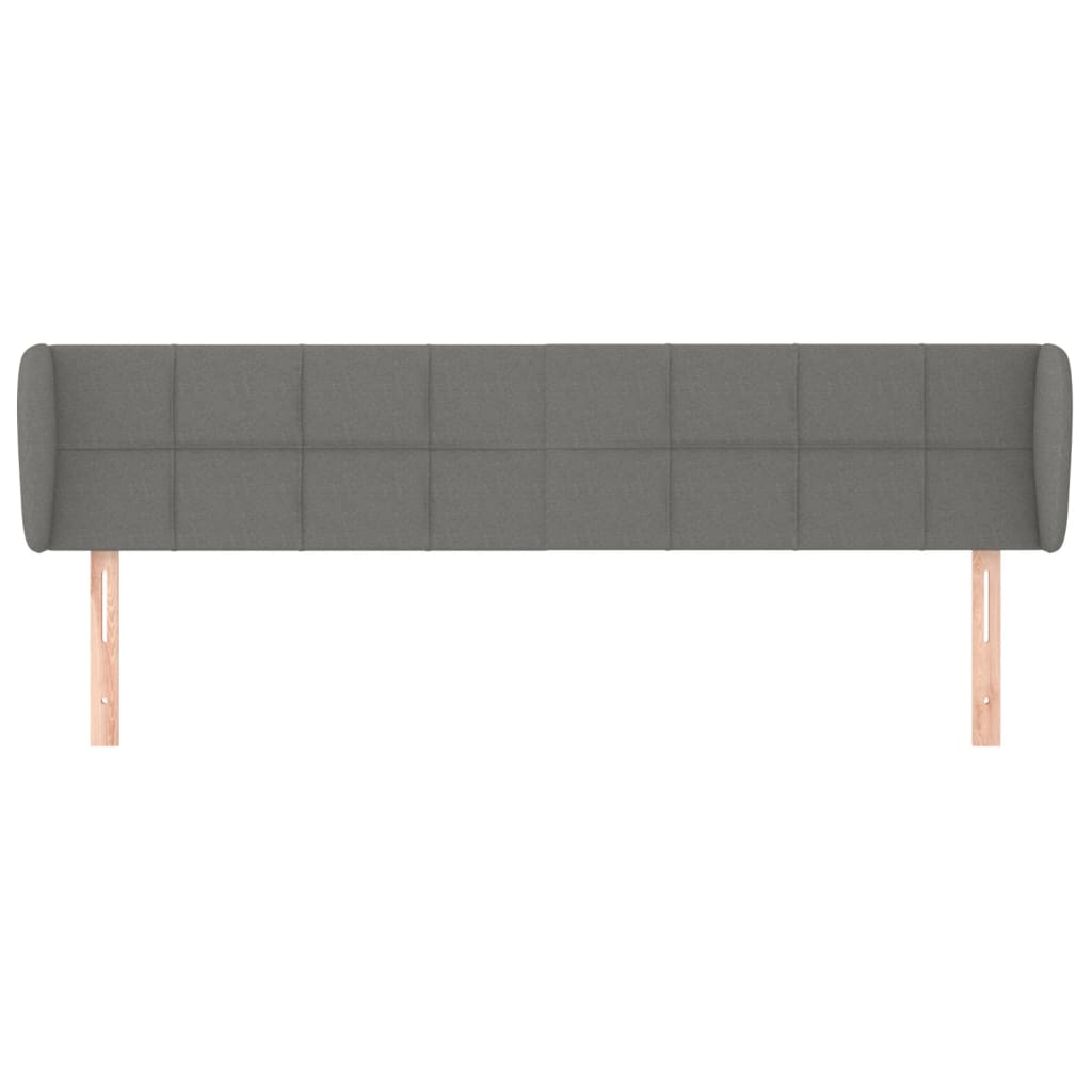 sengegavl med kanter 203x23x78/88 cm stof mørkegrå