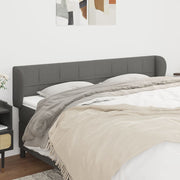 sengegavl med kanter 203x23x78/88 cm stof mørkegrå