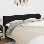 sengegavl med kanter 203x23x78/88 cm stof sort