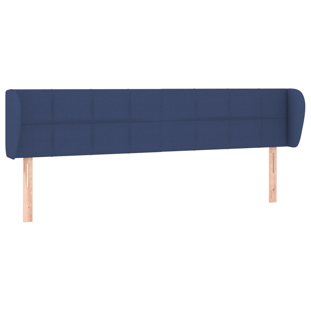 sengegavl med kanter 203x23x78/88 cm stof blå