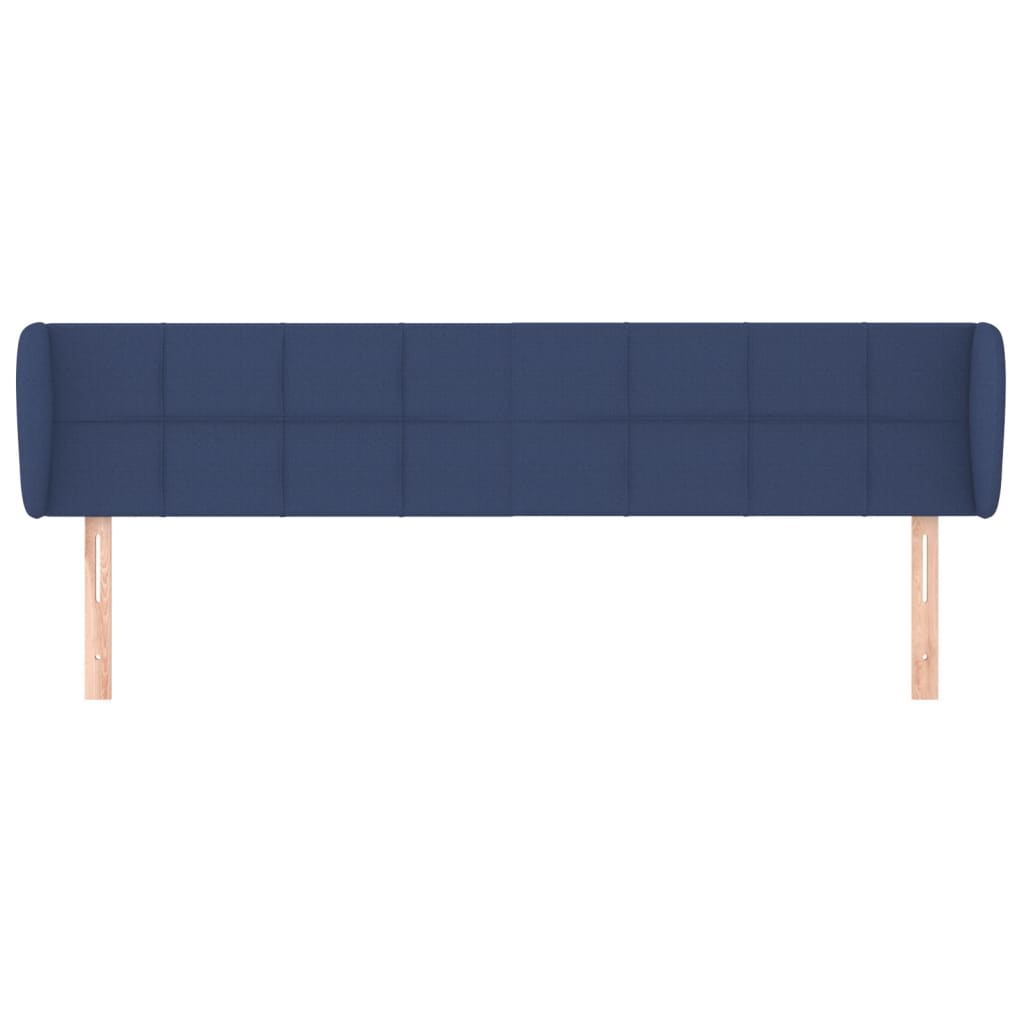 sengegavl med kanter 203x23x78/88 cm stof blå