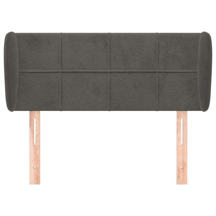 sengegavl med kanter 83x23x78/88 cm fløjl mørkegrå