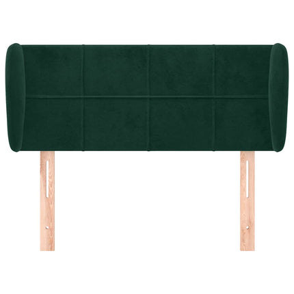sengegavl med kanter 83x23x78/88 cm fløjl mørkegrøn