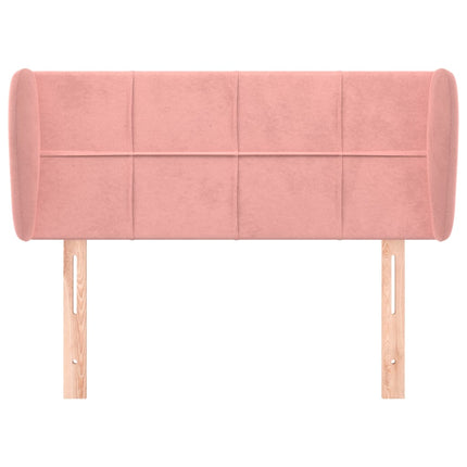 sengegavl med kanter 83x23x78/88 cm fløjl lyserød