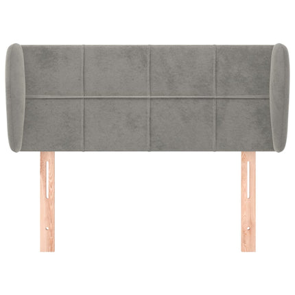 sengegavl med kanter 93x23x78/128 cm fløjl lysegrå